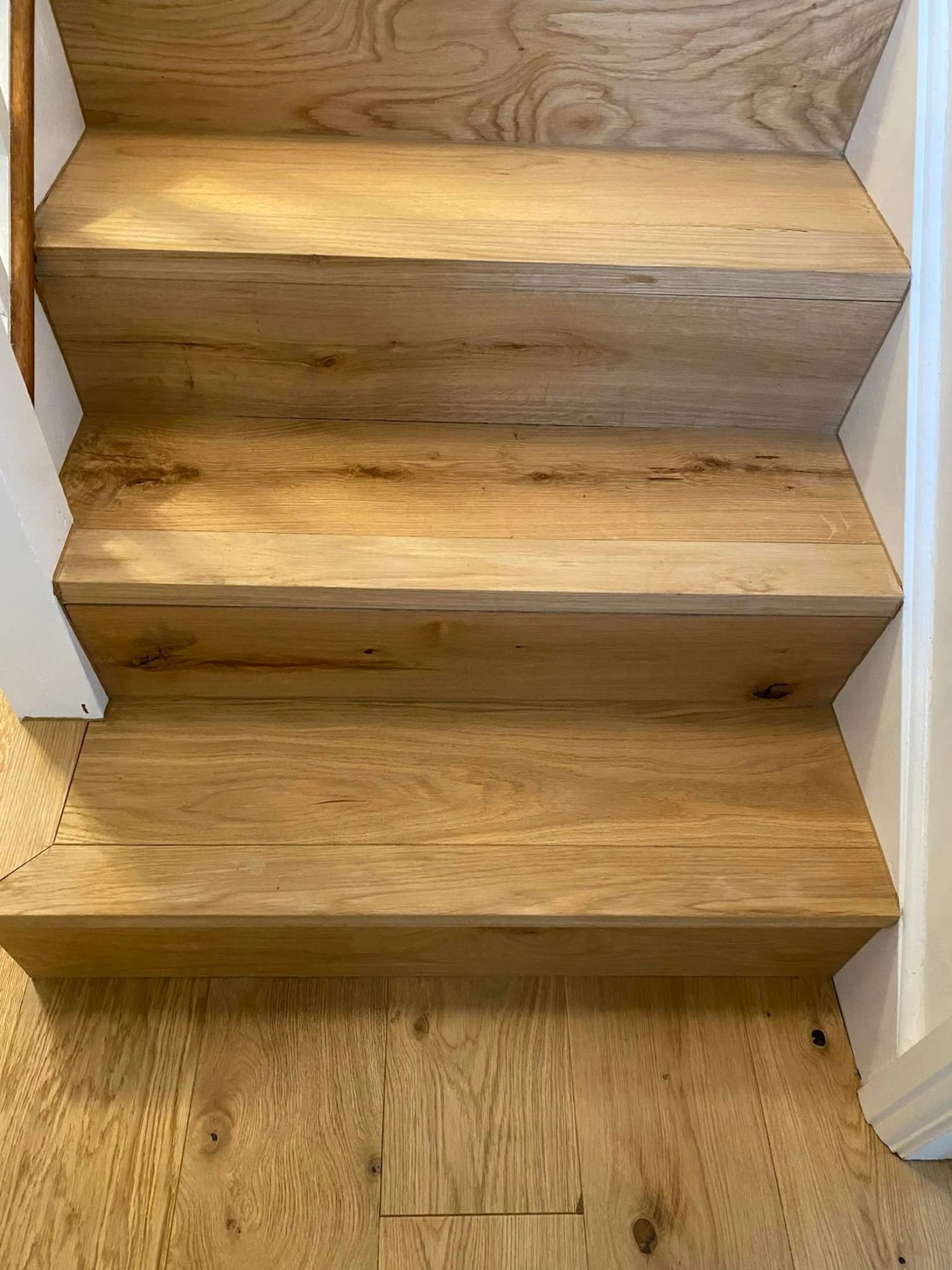 Timber stair treads and a matching landing